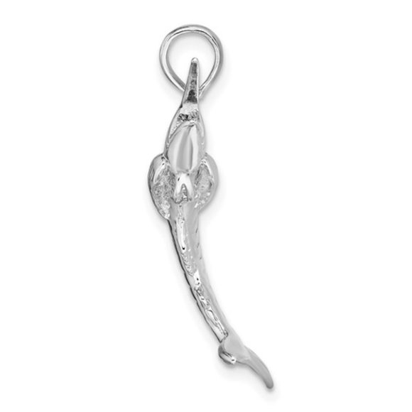 925 Sterling Silver Rhodium-plated Polished 3D Blue Marlin Pendant Unisex Dad - Picture 4 of 4